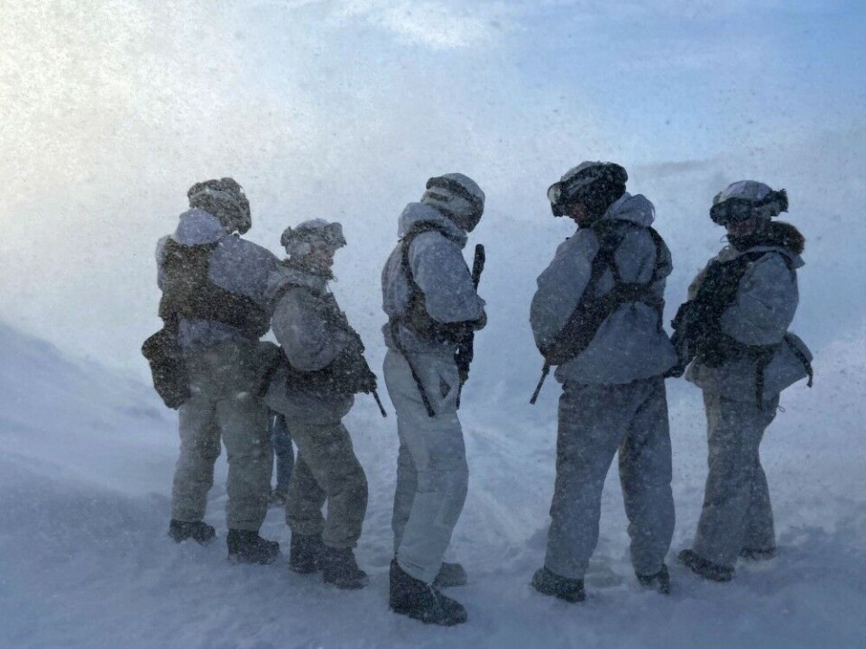 Snow, wind, frost. Training warfare in challenging Arctic climate conditions is everyday life for Norway’s soldiers along the border with Russia. Photo: Thomas Nilsen