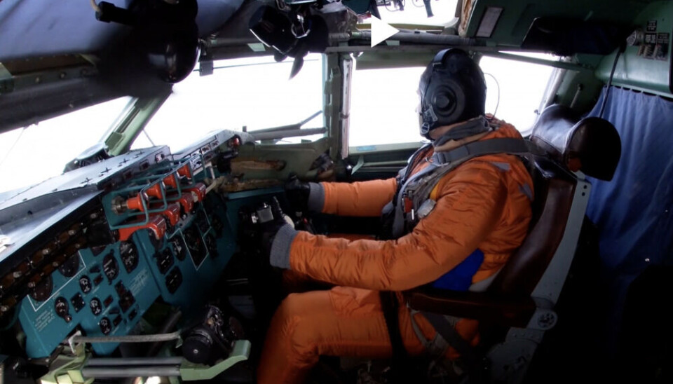 From the cockpit of the Tu-95MS flying outside Northern Norway on February 12. Screenshot from Defense Ministry video