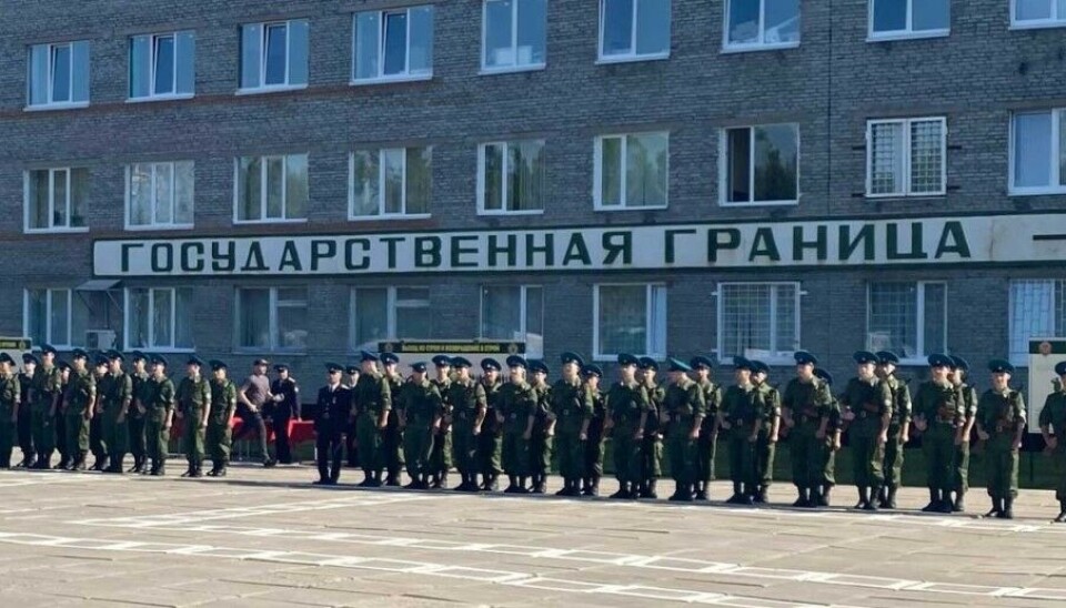 Conscript soldiers swear oath to the Russian Border Guard Service in Alakurtti, Kola Peninsula. It is the first time in 17 years that conscripts are serving in the Russian Border Guard Service. Photo: Irina Prosolenko on VK