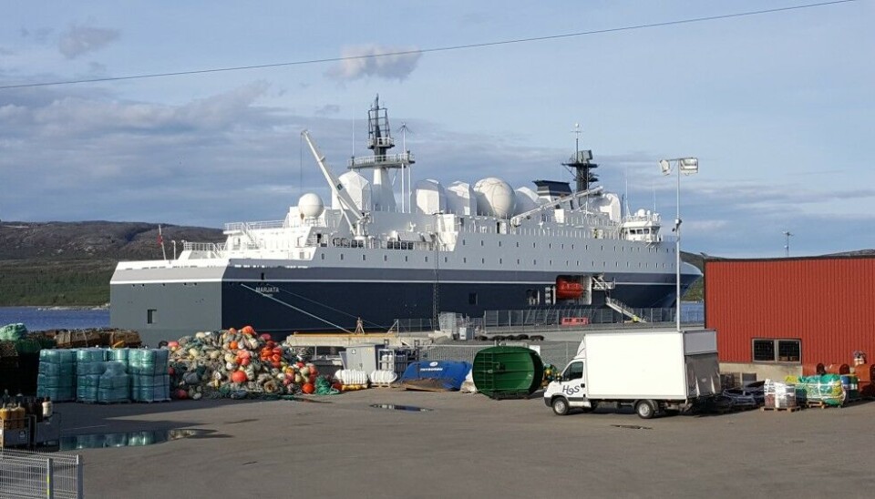 “Marjata” at port in Kirkenes, the Norwegian border town a few kilometres from Russia. Photo: Thomas Nilsen