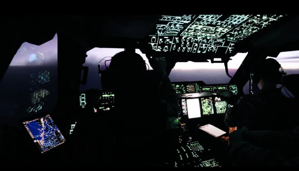 ARCTIC SKIES: From the cockpit of the military Atlas A400 transport plane currently deployed to Bardufoss air station in northern Norway. Photo from video by the RAF