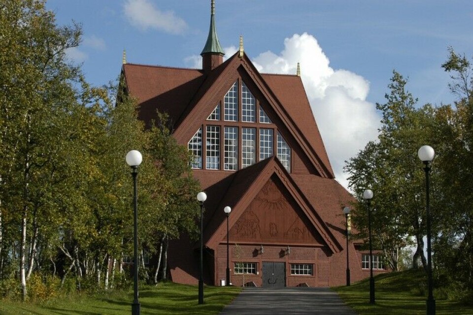 Kiruna church is today located on the top of a hill. Photo: Thomas Nilsen