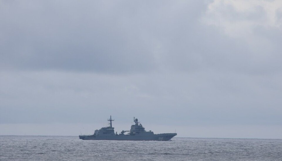 The big landing ship Ivan Gren on Monday. Photo: Norwegian Armed Forces