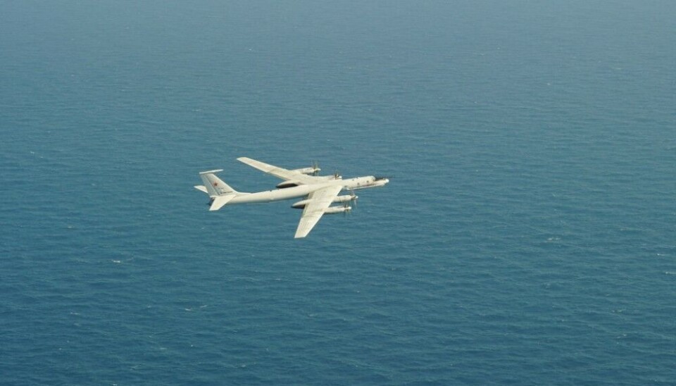 This Tu-95 strategic bomber was flying at low altitude outside Norwegian airspace on August 29, 2023. Photo: Norwegian Air Force