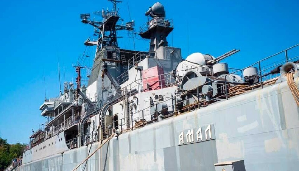 Landing ship Yamal was moored by the 13th Ship Repair Yard in Sevastopol when a Ukrainian missile hit and inflicted serious damage. Photo: Nenets Yamal Governor Dmitry Artyukhov on VK