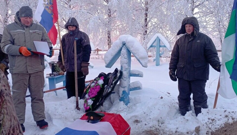 Petr Chuprov is buried in Yermitsa, a village in the north of the Komi region. Chuprov is among the 400 men reported killed in Ukraine. Photo: the local Ust-Tselimsky municipality on social media VK