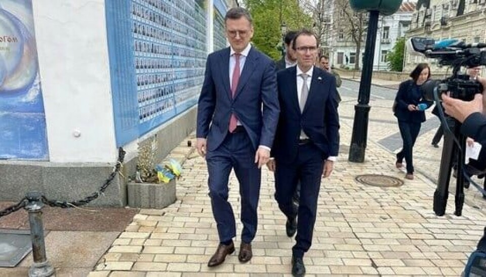 Espen Barth Eide meets Dmytro Kuleba in Kyiv. Photo: Norway's Ministry of Foreign Affairs
