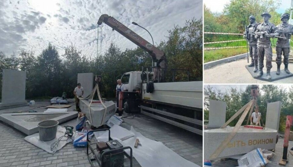 Monument assembly in progress. Photo: Aleksandrovsk municipality on VK
