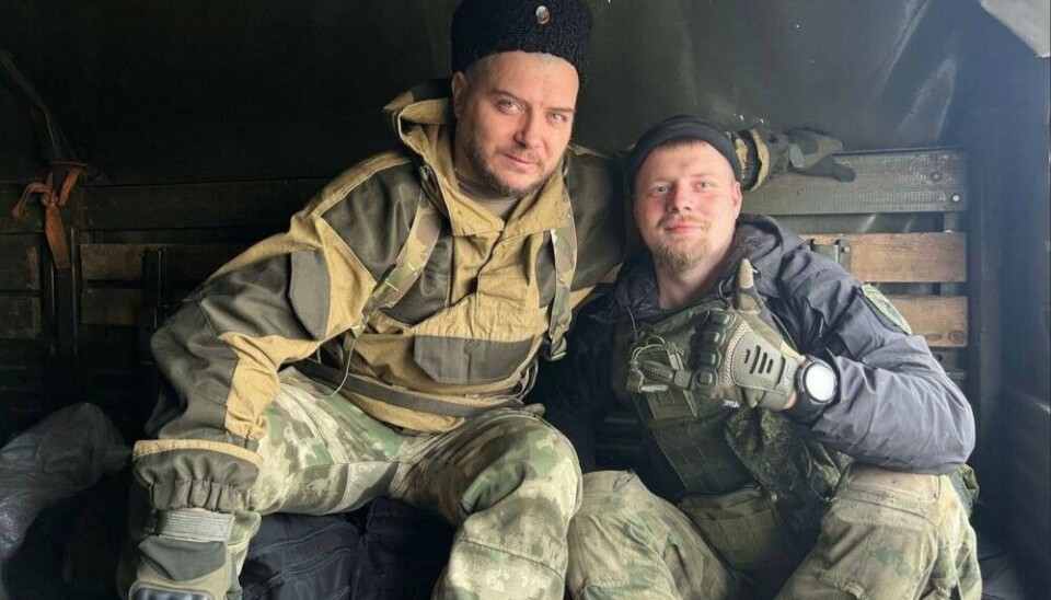 Archpriest Sergei Cherichenko (left) on occupied land. Photo: Telegram channel Dobrovoltsy Severa