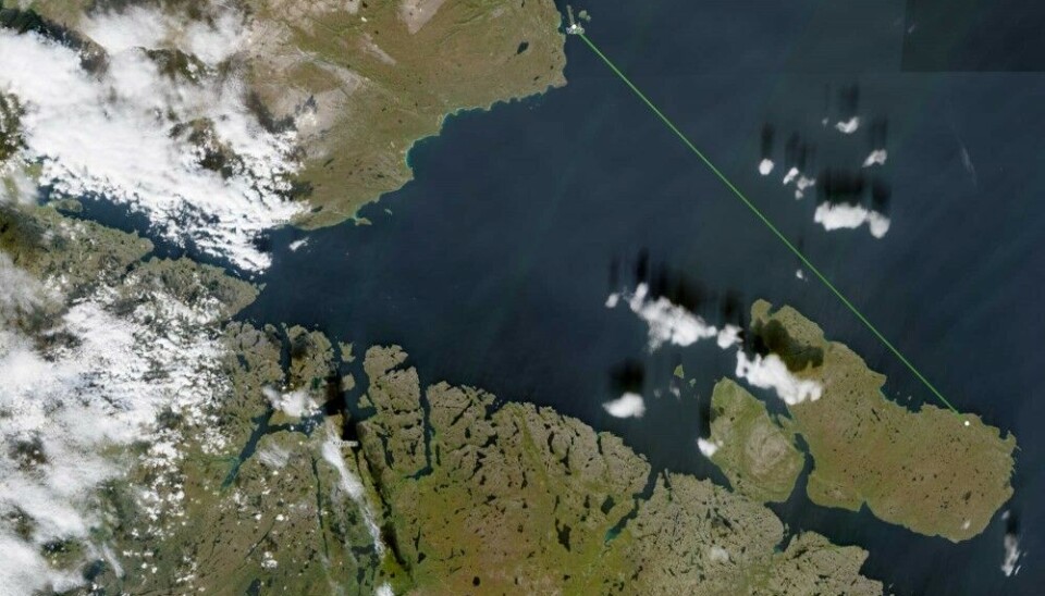The site of the missile launch can be geolocated to the eastern part of the Rybachii, about 96 km from Vardø. Map: Dataspace Copernicus/Barents Observer