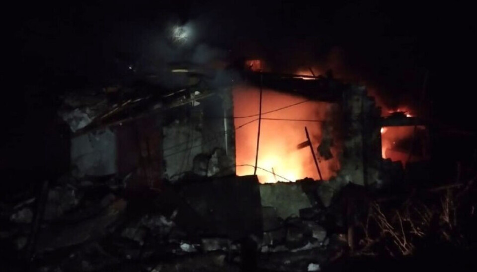 Several civilian buildings in the Dnipropetrovsk Oblast are on fire after Russian missile attacks. Photo from Telegram / Dnipropetrovsk Oblast Military Administration