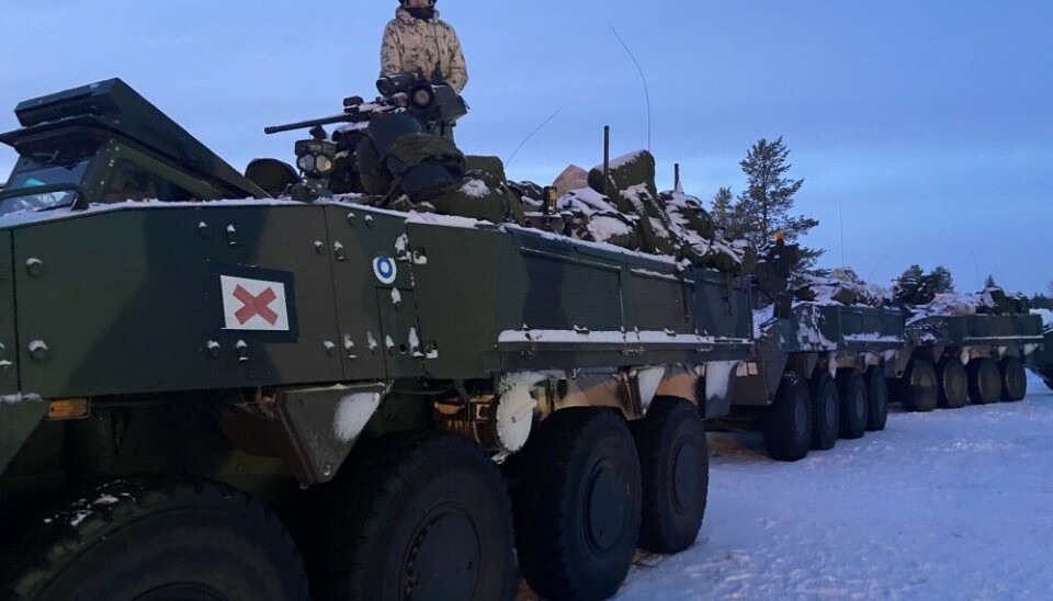 Finnish armored vehicles on return after the Nordic Response 2024 exercise. NATO’s forces in northernmost Europe have strengthened substantially after Finland and Sweden joined the alliance. Photo: Thomas Nilsen