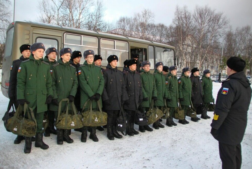 Conscript soldiers enrolled in the Russian Armed Forces in winter 2024.