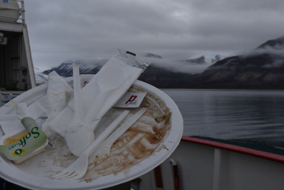 2018 was last season with single-use plastic on board 'Polargirl' sailing Isfjorden on Svalbard. Photo: Thomas Nilsen