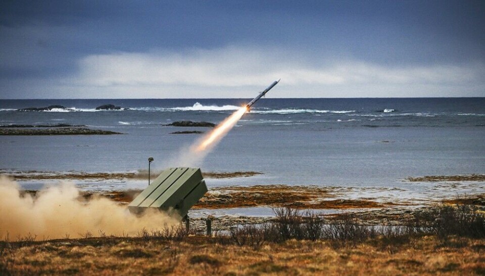 Launch of a air-defense missile from the NASAMS system somewhere along the coast of northern Norway. Photo: Kongsberg