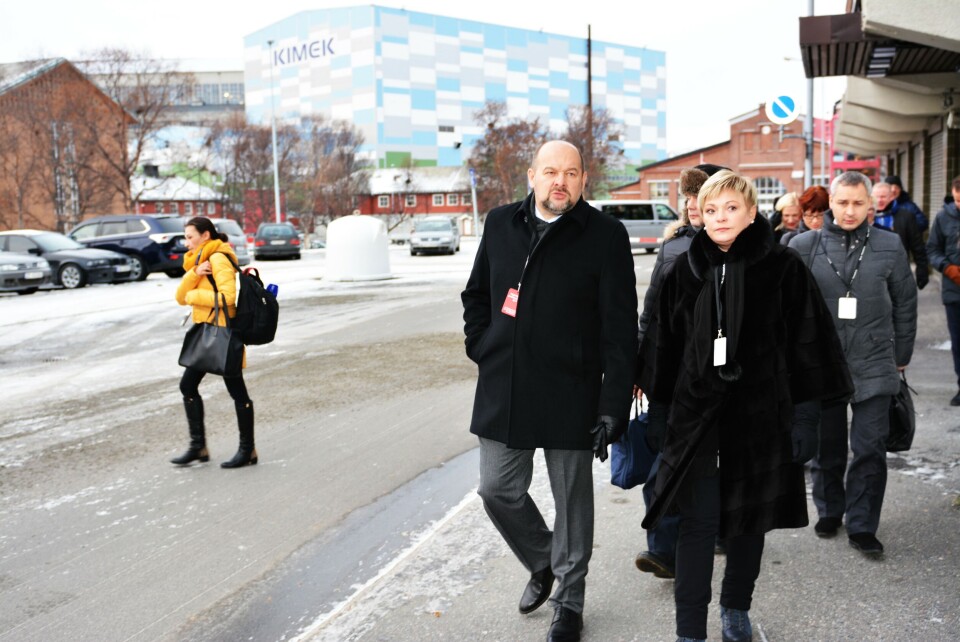 Arkhangelsk Governor Igor Orlov and Murmansk Governor Marina Kovtun visited Kirkenes, Norway, in October 2014. Photo: Thomas Nilsen