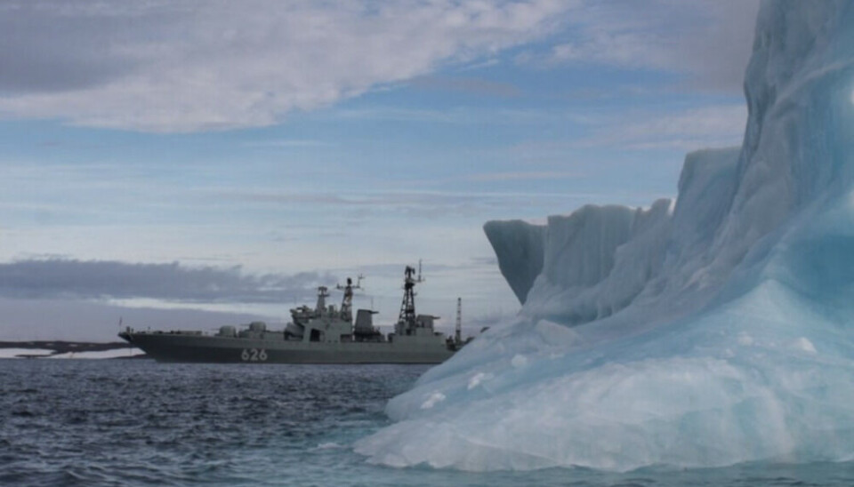 The Northern Fleet's destroyer 'Vice Admiral Kulakov' sailing the Northern Sea Route.