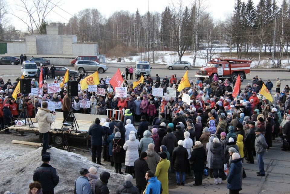 Rally in towntown Olonets, Republic of Karelia. Photo: Gleb Yarovoy, Semnasem.ru