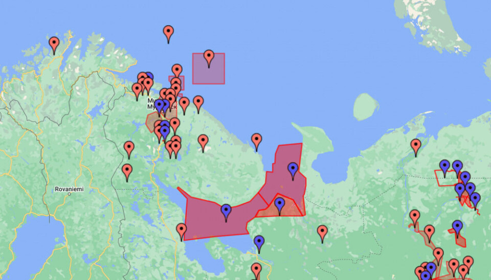 Several warnings to civilian aircraft about military activities are issued for the Russian part of the Barents Sea as well as larger areas of the partly ice-covered White Sea for the week ahead. Map created from NOTAMmap.net