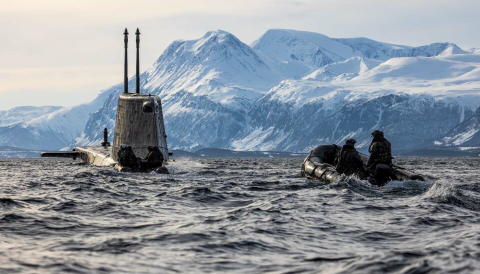 A British nuclear-powered submarine participated in Cold Response 2022 here in Lyngen near Tromsø. Photo: Royal Navy
