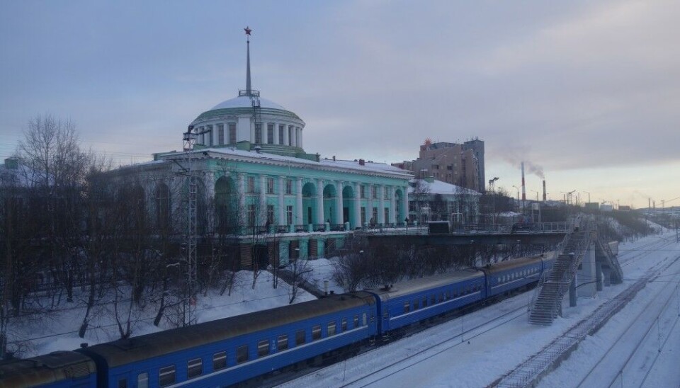 Railway station in Murmansk.