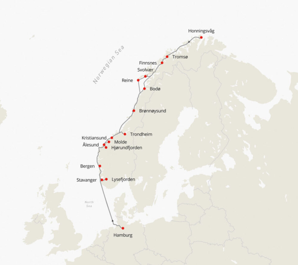 Map: Hurtigruten