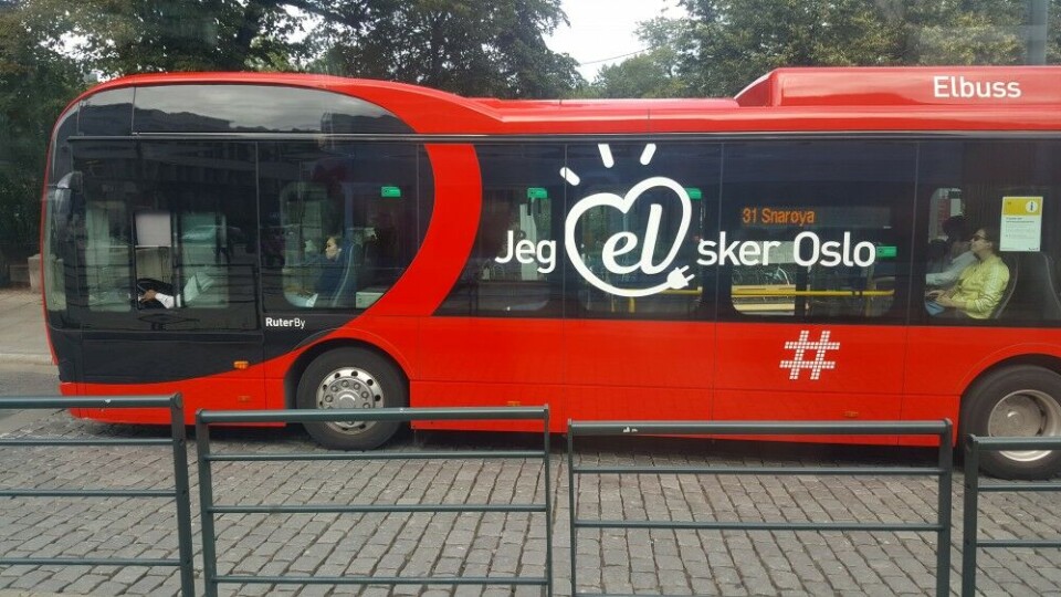Battery-powered city-busses are already driving around in major Norwegian cities, like here in Oslo. Photo: Thomas Nilsen