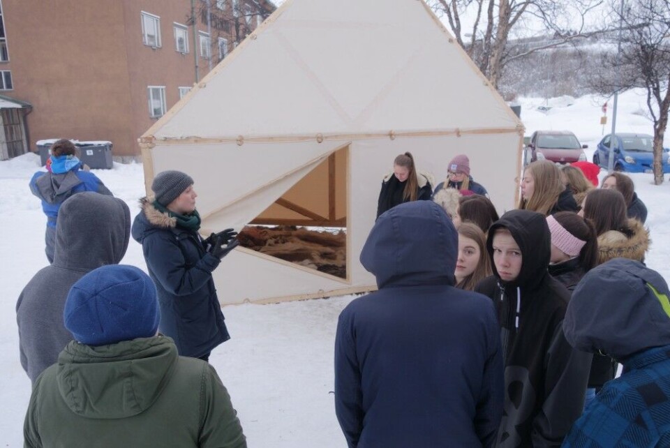 Photo: Street exhibition presented for school kids. Photo: Atle Staalesen