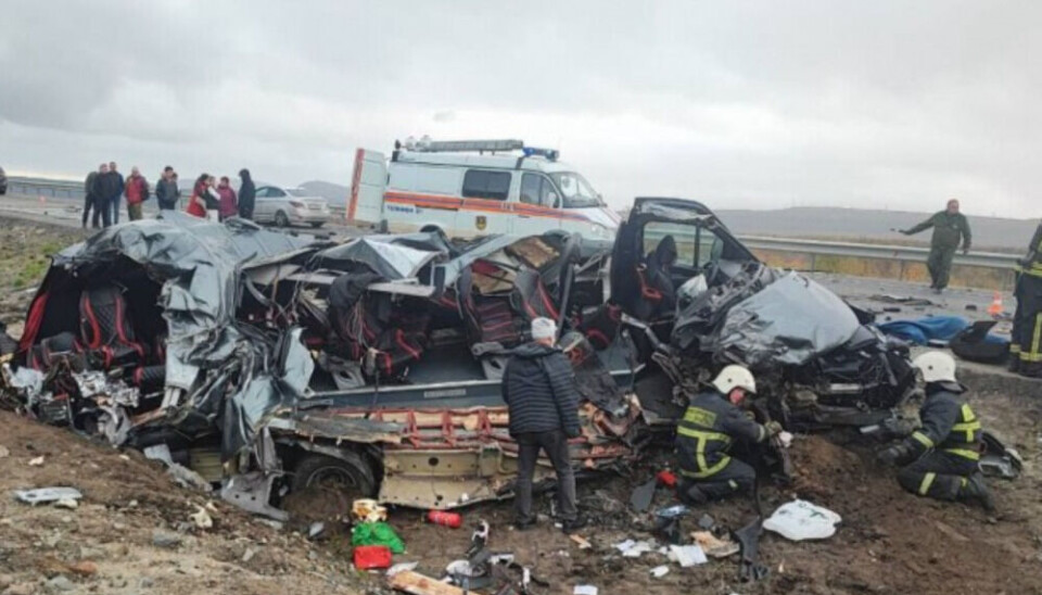The fatal accident happened on the highway west of Zapolyarny towards the Norwegian border. Photo: Procurator's Office Murmansk
