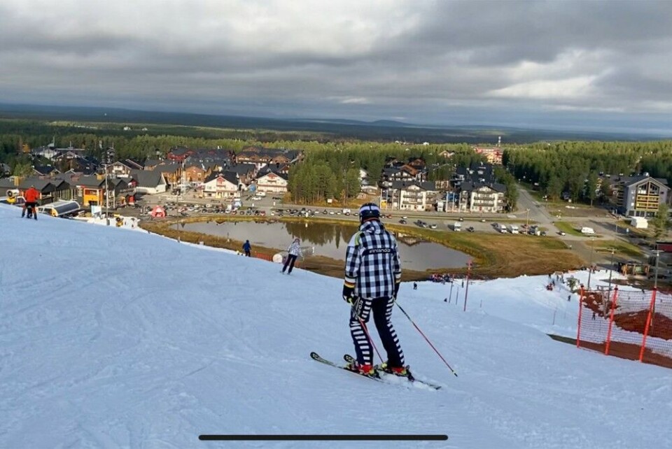 Levi Front Slope opened on October 2nd with snow preserved from last winter. Photo courtesy of Levi Ski Resort