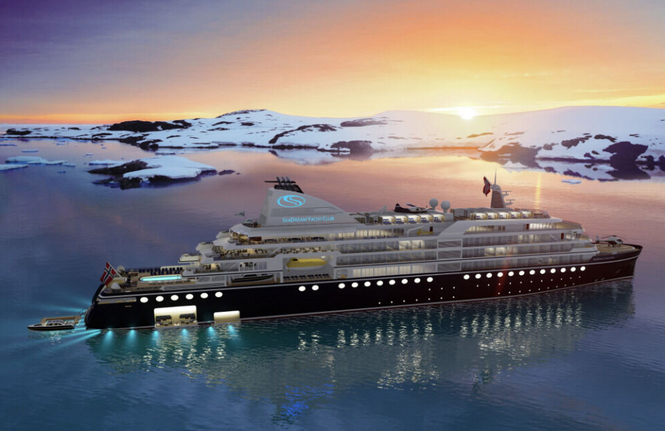 The new luxury cruise ship will sail north to the land of the Midnight Sun in April 2022. Illustration by SeaDream