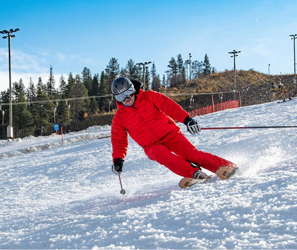 Marko Mustonen tested the downhill skiing and says the conditions in the slope is good. Photo: Private