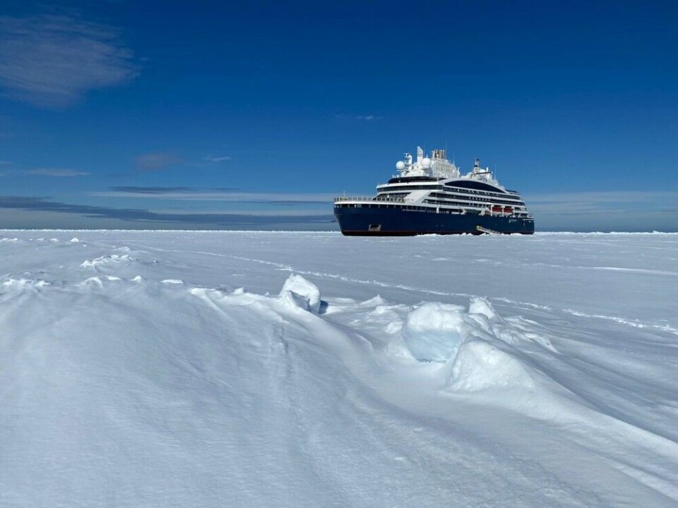 The 'Le Commandant Charcot' came to 90°N on Monday, September 6. Photo courtesy of Ponant