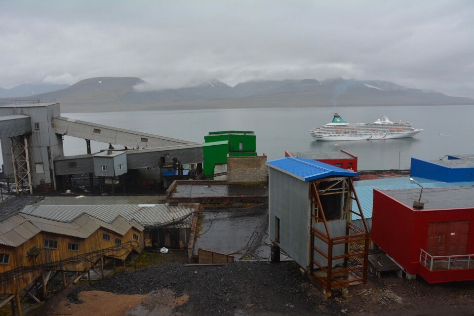 Cruise ship pays visit to Barentsburg in the Svalbard archipelago. Photo: Atle Staalesen