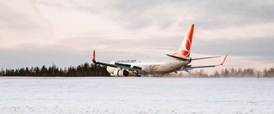 First Turkish Airlines flight landed in Lapland. Photo: Visit Rovaniemi / Toni Eskelinen