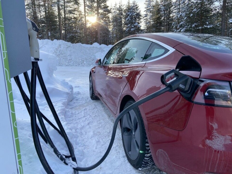 Sunrise for 150 kW chargers in the snowy north. Photo: Thomas Nilsen