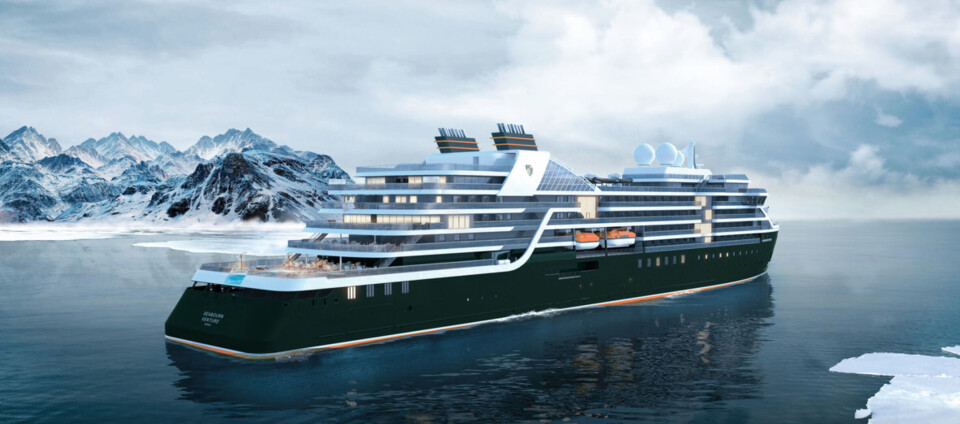 The ultra-luxury purpose-built expedition ship Seabourn Venture will debut in December 2021 with a series of the cruiser liners’ first-ever winter voyages. Illustration: Seabourn
