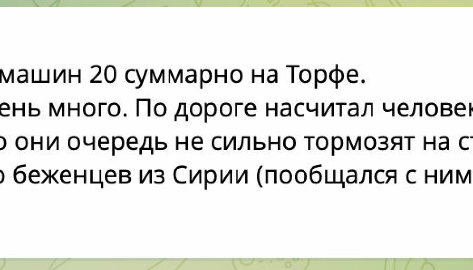 “There are very many refugees. I counted about 100 people along the road,” writes a member of a Telegram group