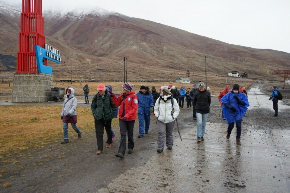 Tourism is key to local economy on Svalbard. Here from the Russian ghost-town of Pyramiden. Photo: Thomas Nilsen