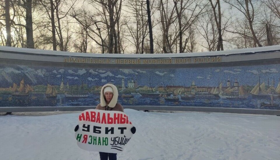 Ольга Кузнецова вышла в одиночный пикет в Архангельске.