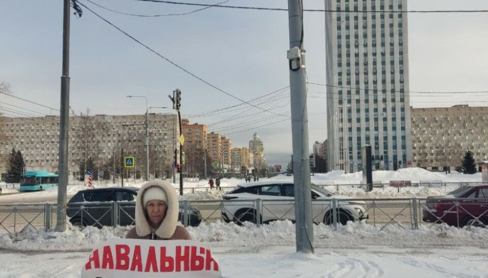 Одиночный пикет в Архангельске. Фото: подписчики The Barents Observer