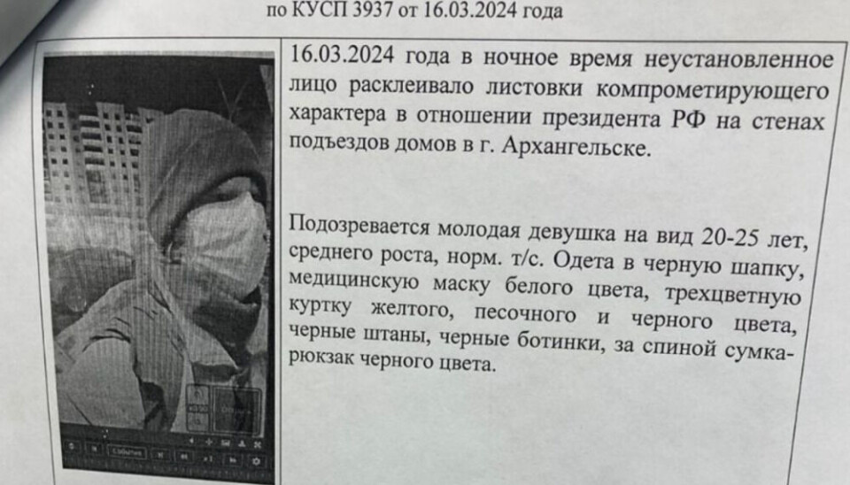 Осотова расклеивает листовки. Ее фотография оказалась в материалах дела.