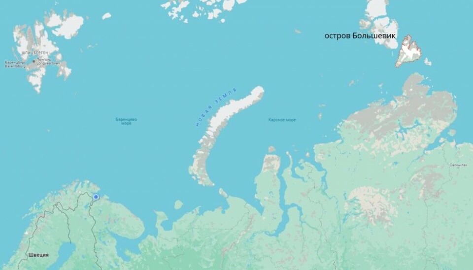 Остров Большевик. Фото: Google maps