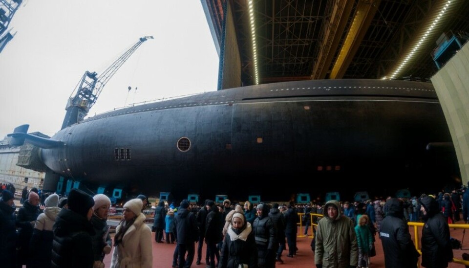 Церемония спуска на воду атомной подводной лодки стратегического назначения 'Князь Пожарский' 3 февраля 2024. Фото: Wikipedia