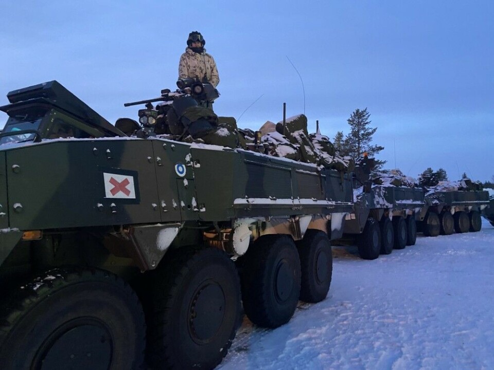 Finnish armored vehicles on return after the Nordic Response 2024 exercise in Norway this winter. NATO’s forces in northernmost Europe have strengthened substantially after Finland and Sweden joined the alliance. In the future, such forces are likely to be allowed border crossings from Lapland into the east-Finnmark region.