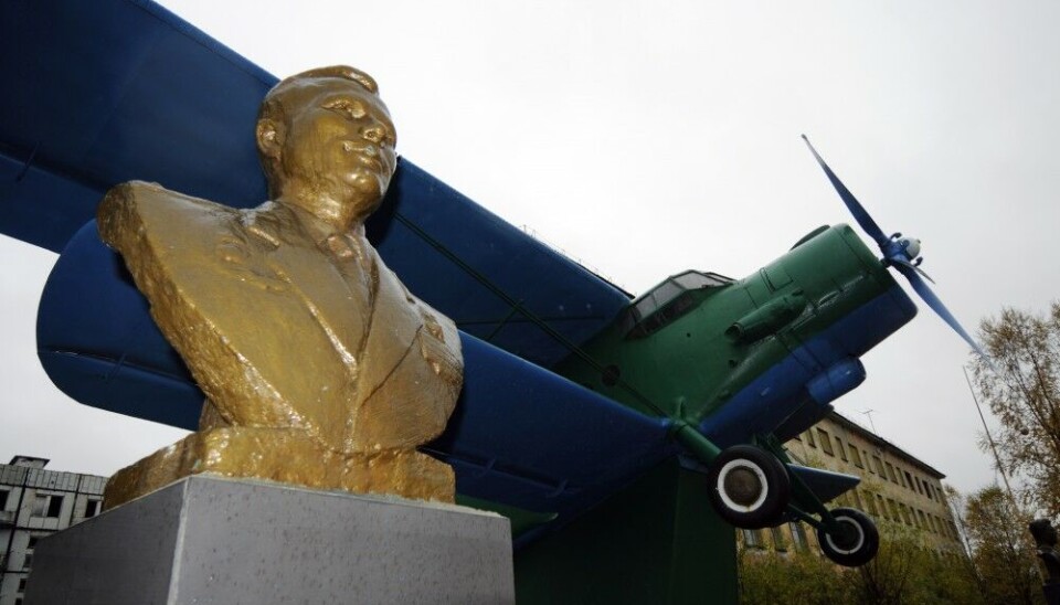 A golden bust of Yuri Gagarin shines the glory of the town.