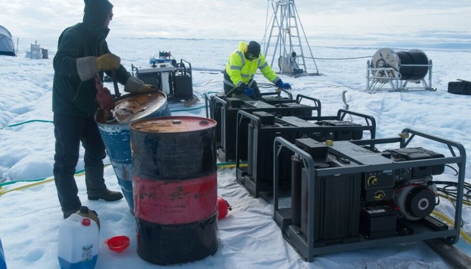 Generators and heaters had to be fuelled continuously to keep the hot-water drill in operation. Photo: Henry Patton