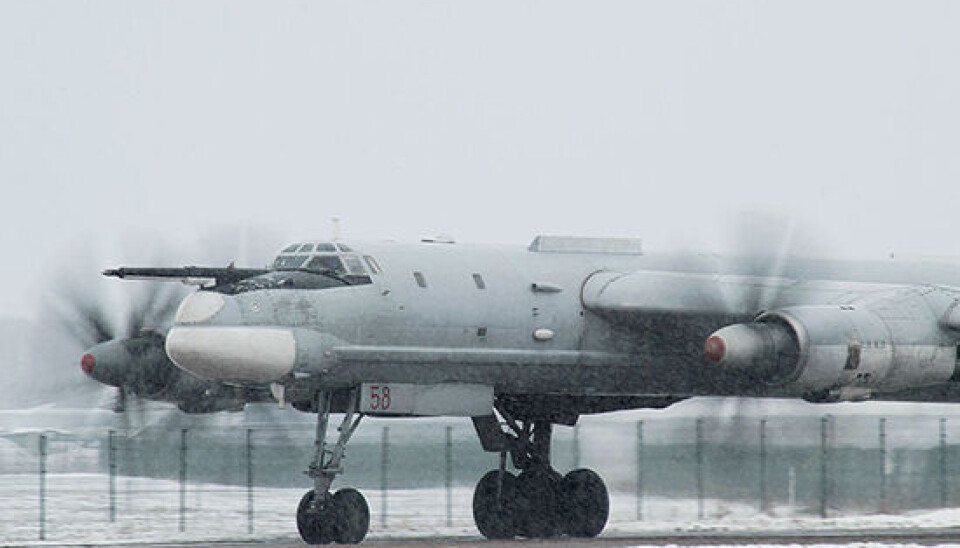 Tupolev-95 strategic bomber during take-off. Photo: mil.ru