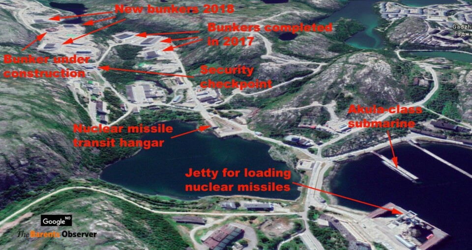 Gadzhiyevo naval weapons and missile storage.