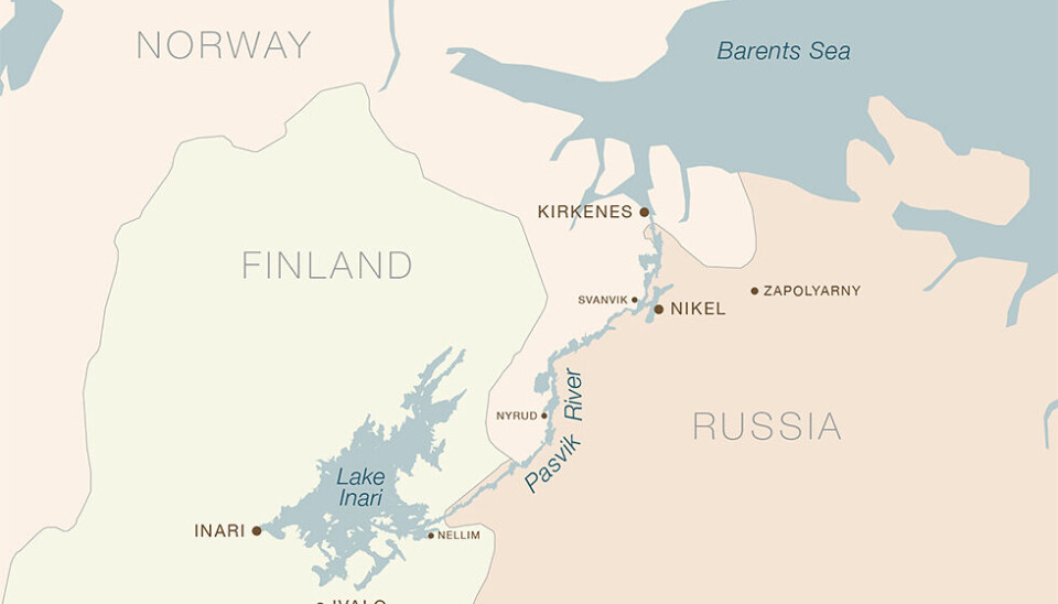 The Pasvik River starts at the largest lake in northern Finland, Inari, and ends near Kirkenes on the coast of the Barents Sea.Map: The Barents Observer